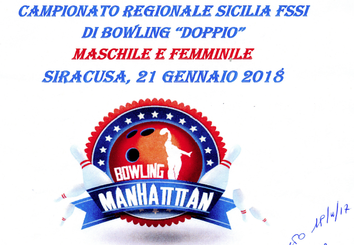 21 Gennaio, Melilli (SR). Campionato Regionale FSSI di Bowling Doppio M/F