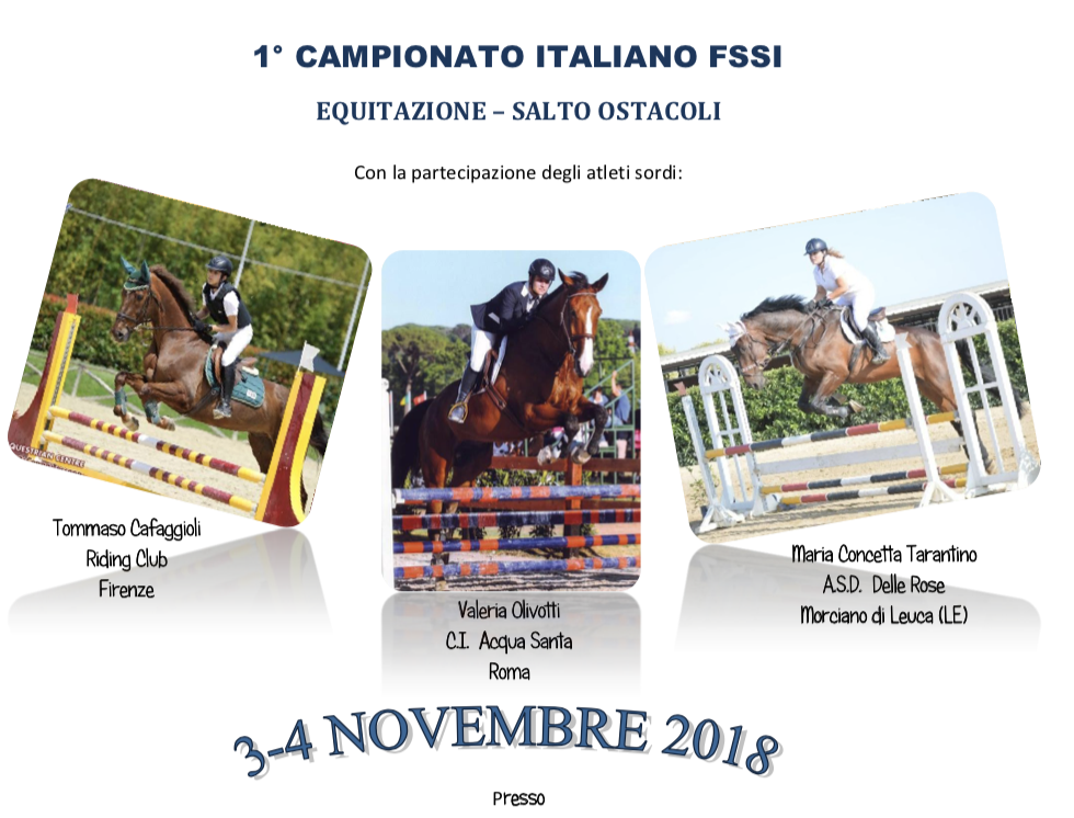 3-4 Novembre, Roma (RM). Campionato FSSI di Equitazione