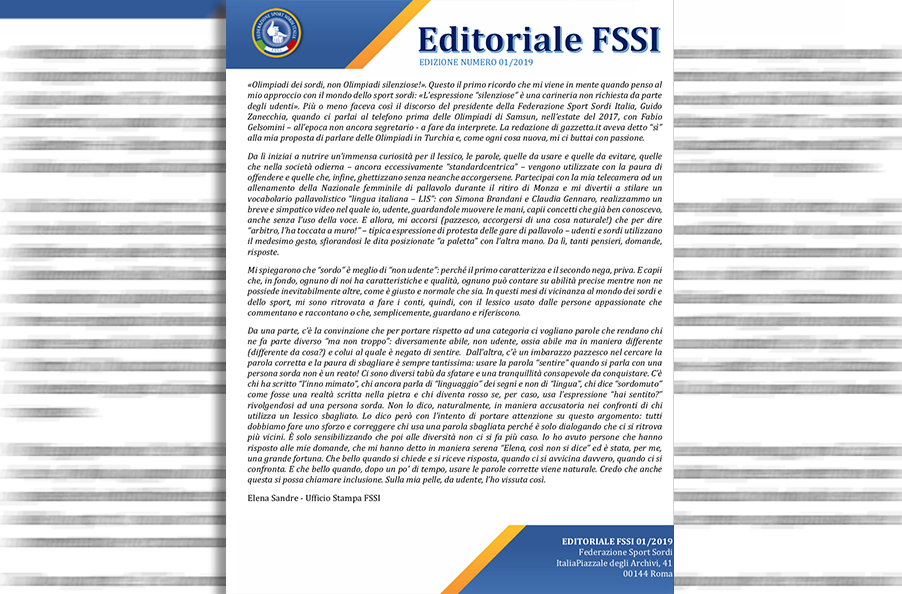 Editoriale FSSI 03/2019 Editoriale FSSI 03/2019