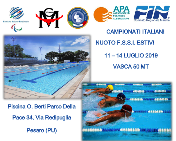 11-14 Luglio, Pesaro (PU). Campionato FSSI di Nuoto Estivi 50mt 11-14 Luglio, Pesaro (PU). Campionato FSSI di Nuoto Estivi 50mt