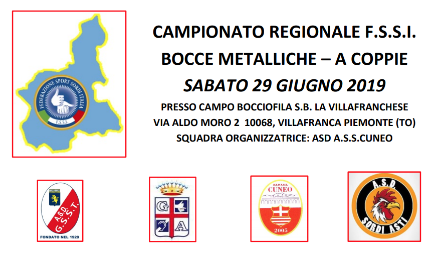 29 Giugno, Villafranca (TO). Campionato Regionale FSSI di Bocce 29 Giugno, Villafranca (TO). Campionato Regionale FSSI di Bocce
