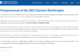 Postponement of the 2021 Summer Deaflympics Postponement of the 2021 Summer Deaflympics