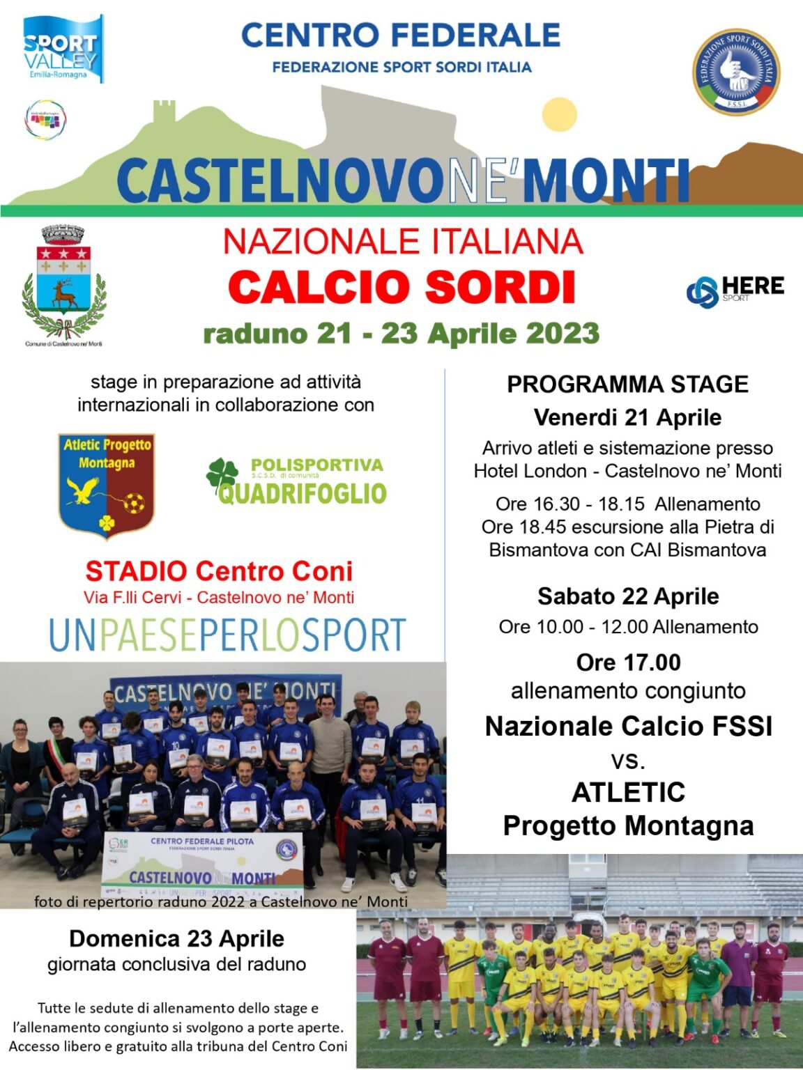 21-23 Aprile. Raduno della Nazionale Italiana di Calcio
