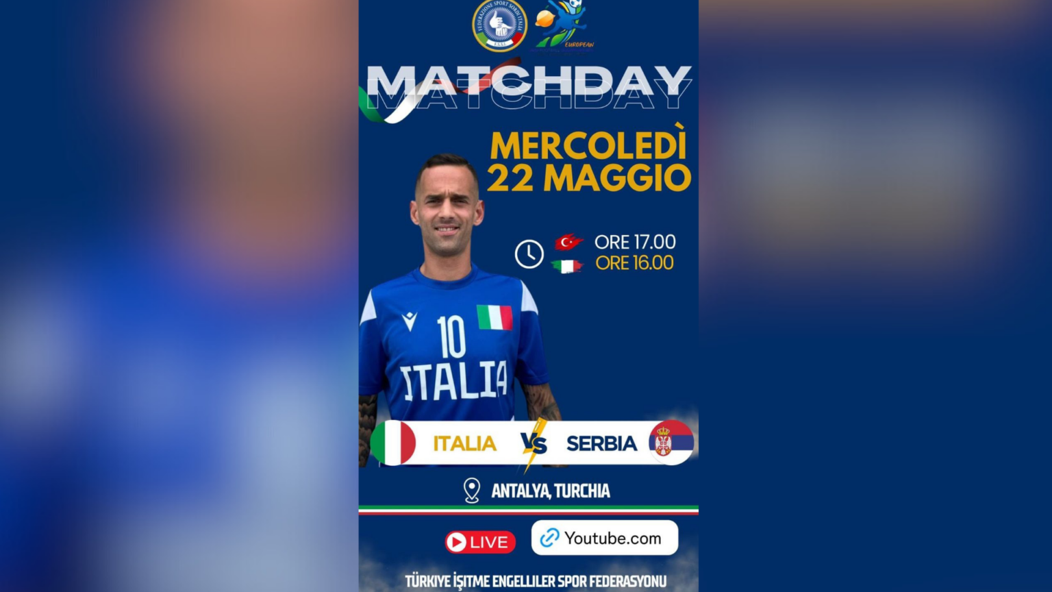 Europeo di calcio, oggi secondo match contro la Serbia