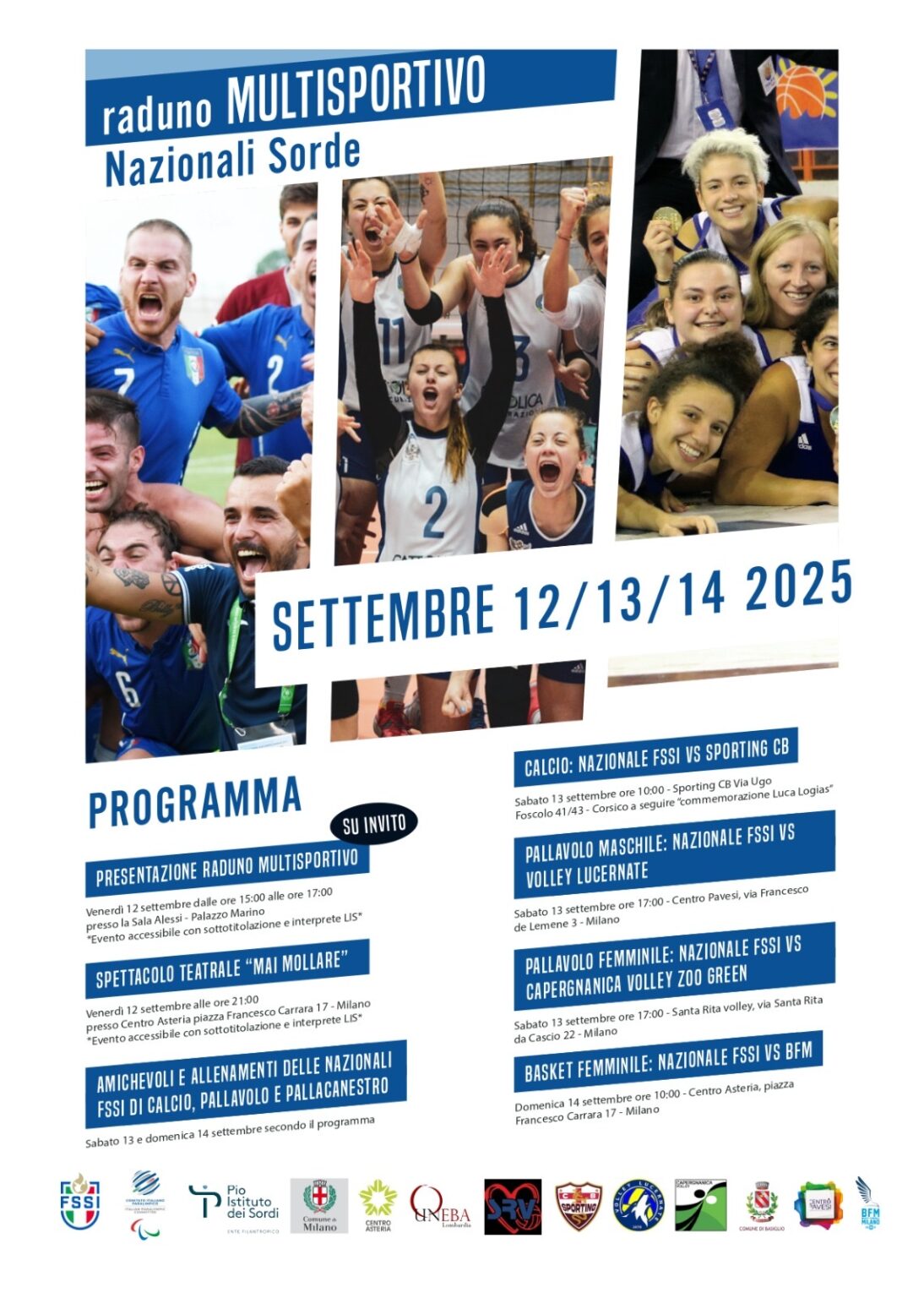 La FSSI presenta il raduno multisportivo delle squadre nazionali qualificate alle Deaf